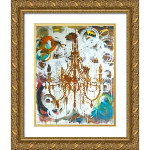Rust Chandelier Gold Ornate Wood Framed Art Print with Double Matting by Youngstrom, Kent