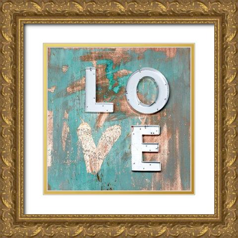 Love Patina I Gold Ornate Wood Framed Art Print with Double Matting by Youngstrom, Kent