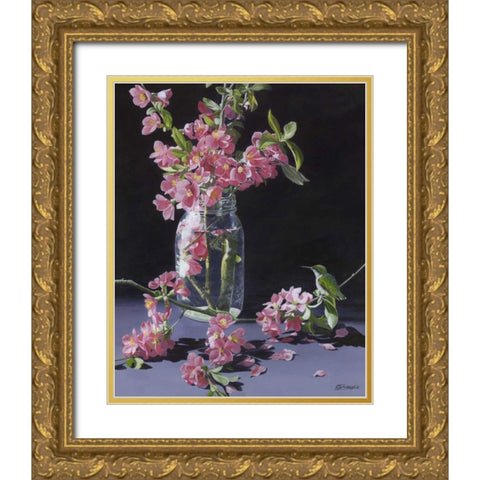 Quince and Ruby II Gold Ornate Wood Framed Art Print with Double Matting by Szatkowski, Fred