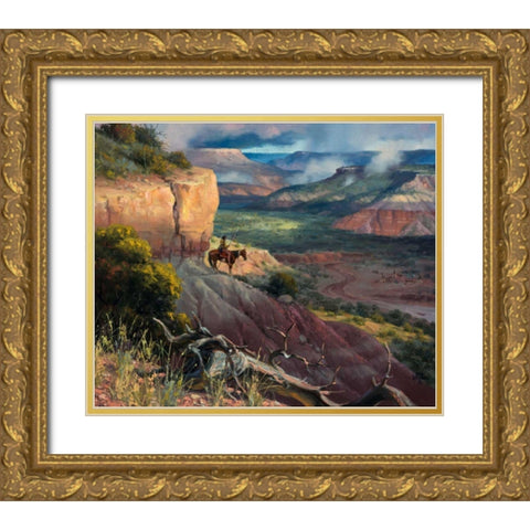 Camp Along the Timbercreek Gold Ornate Wood Framed Art Print with Double Matting by Sorenson, Jack