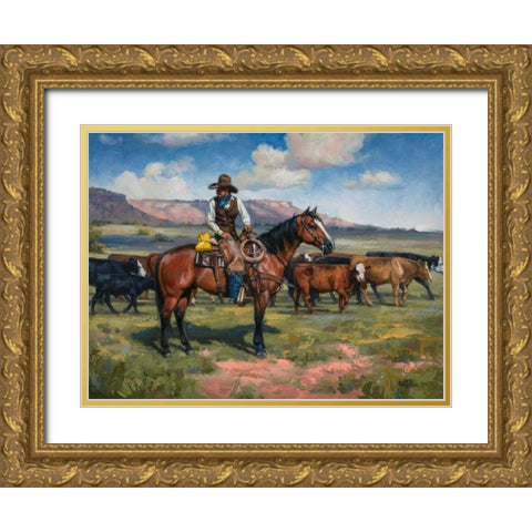 A Good Hand Gold Ornate Wood Framed Art Print with Double Matting by Sorenson, Jack