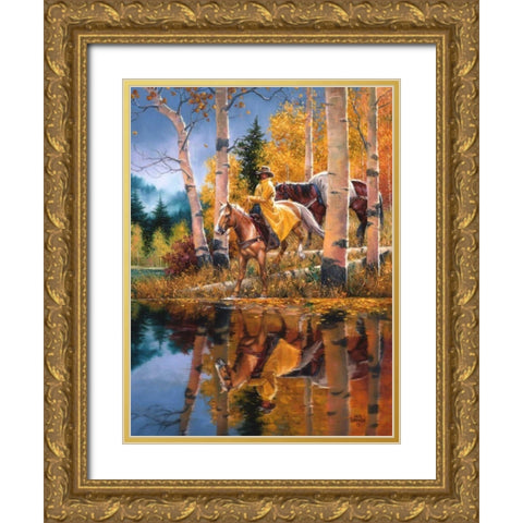 When all that Glitters Gold Ornate Wood Framed Art Print with Double Matting by Sorenson, Jack