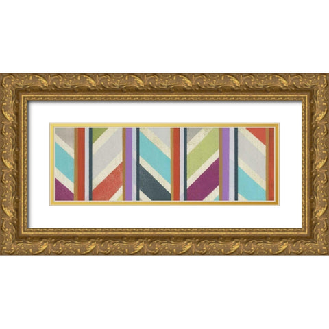Old Chevron II Gold Ornate Wood Framed Art Print with Double Matting by Fuchs, Jodi
