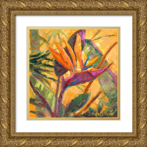 Splash of the Tropics I Gold Ornate Wood Framed Art Print with Double Matting by Oleson, Nanette