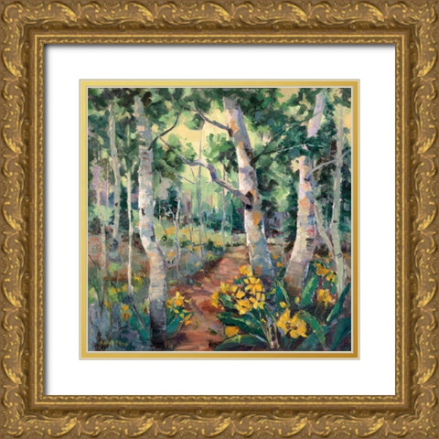 Four Seasons Aspens II Gold Ornate Wood Framed Art Print with Double Matting by Oleson, Nanette