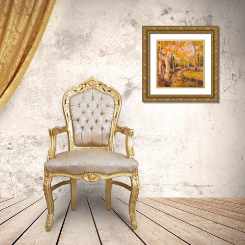 Four Seasons Aspens III Gold Ornate Wood Framed Art Print with Double Matting by Oleson, Nanette