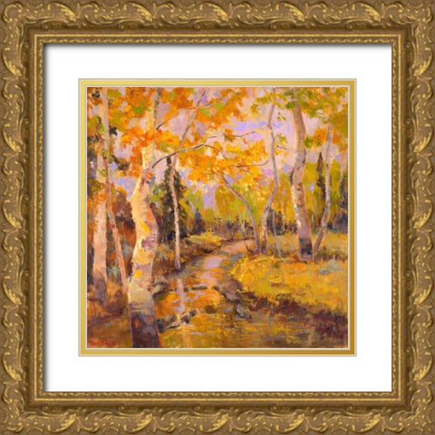 Four Seasons Aspens III Gold Ornate Wood Framed Art Print with Double Matting by Oleson, Nanette