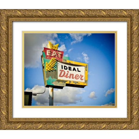 Vintage Diner I Gold Ornate Wood Framed Art Print with Double Matting by Recapturist