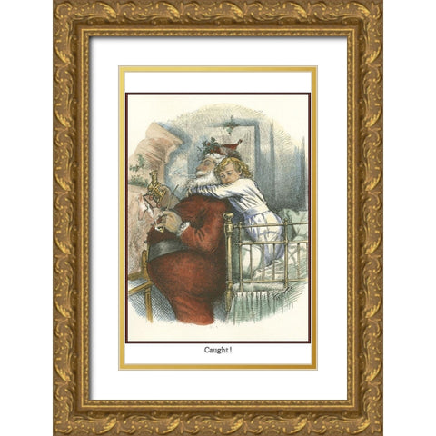 Caught Gold Ornate Wood Framed Art Print with Double Matting by Unknown