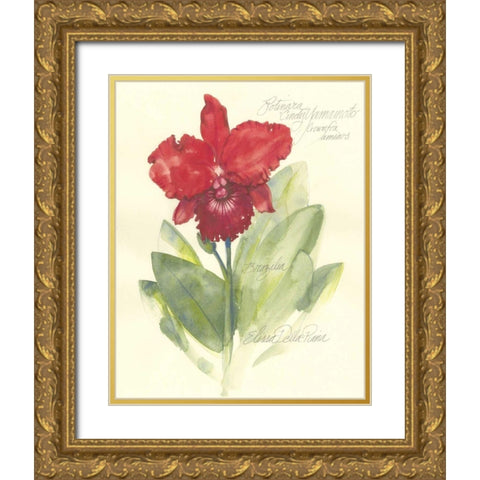 Elissas Garden I Gold Ornate Wood Framed Art Print with Double Matting by Della-Piana, Elissa