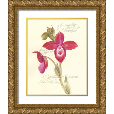 Elissas Garden II Gold Ornate Wood Framed Art Print with Double Matting by Della-Piana, Elissa