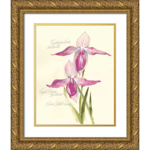 Elissas Garden VI Gold Ornate Wood Framed Art Print with Double Matting by Della-Piana, Elissa