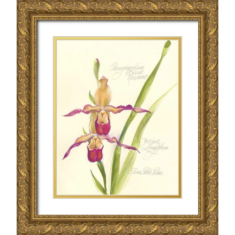 Elissas Garden VII Gold Ornate Wood Framed Art Print with Double Matting by Della-Piana, Elissa