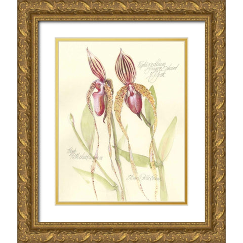 Elissas Garden VIII Gold Ornate Wood Framed Art Print with Double Matting by Della-Piana, Elissa