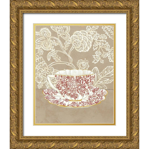 High Tea IV Gold Ornate Wood Framed Art Print with Double Matting by Zarris, Chariklia