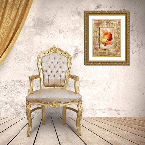 Mixed Fruit II Gold Ornate Wood Framed Art Print with Double Matting by White, Abby