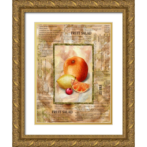 Mixed Fruit II Gold Ornate Wood Framed Art Print with Double Matting by White, Abby
