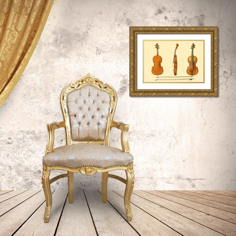 Antique Violins II Gold Ornate Wood Framed Art Print with Double Matting by Gibb, William
