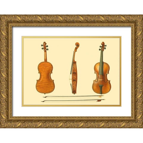 Antique Violins II Gold Ornate Wood Framed Art Print with Double Matting by Gibb, William