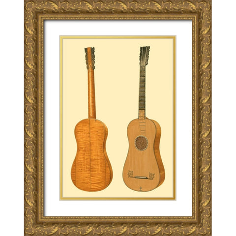 Antique Guitars I Gold Ornate Wood Framed Art Print with Double Matting by Gibb, William