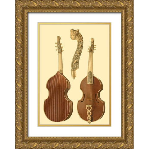 Antique Violas I Gold Ornate Wood Framed Art Print with Double Matting by Gibb, William