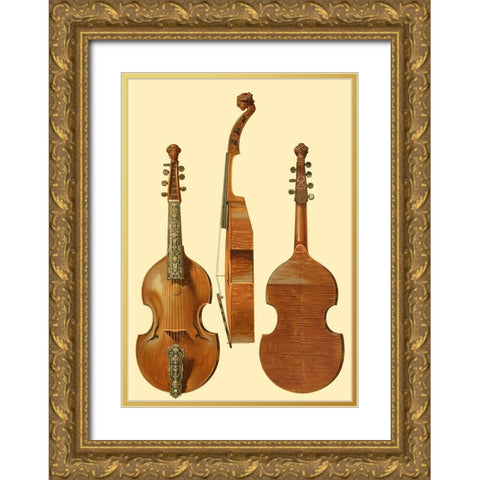 Antique Violas II Gold Ornate Wood Framed Art Print with Double Matting by Gibb, William