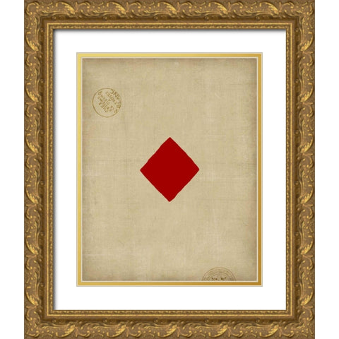 Small Diamond Gold Ornate Wood Framed Art Print with Double Matting by Vision Studio
