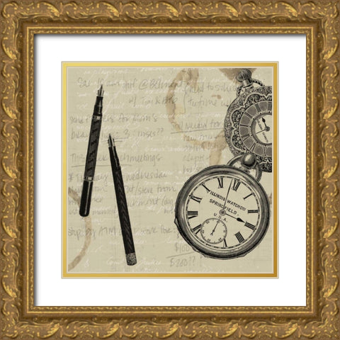 Odds and Ends IV Gold Ornate Wood Framed Art Print with Double Matting by Vision Studio