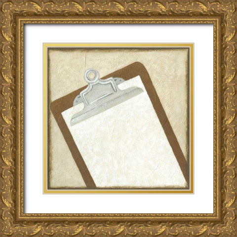 Classic Office IX Gold Ornate Wood Framed Art Print with Double Matting by Zarris, Chariklia