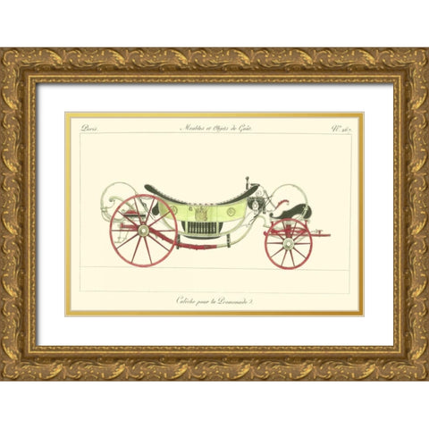 Antique Carriage II Gold Ornate Wood Framed Art Print with Double Matting by unknown