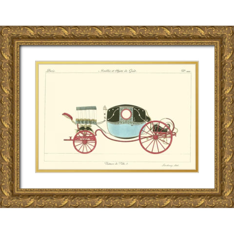 Antique Carriage VI Gold Ornate Wood Framed Art Print with Double Matting by unknown