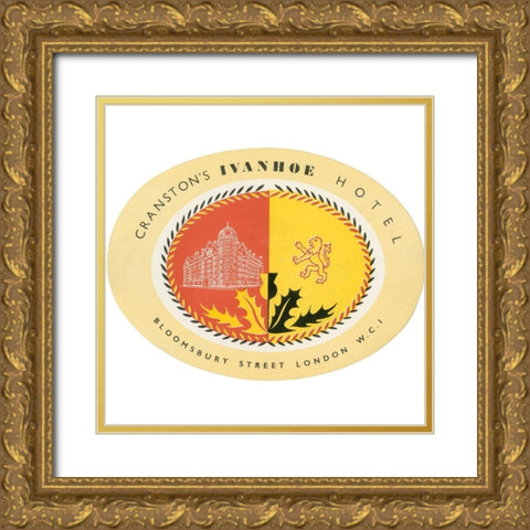 Vintage Travel Label IX Gold Ornate Wood Framed Art Print with Double Matting by Vision Studio