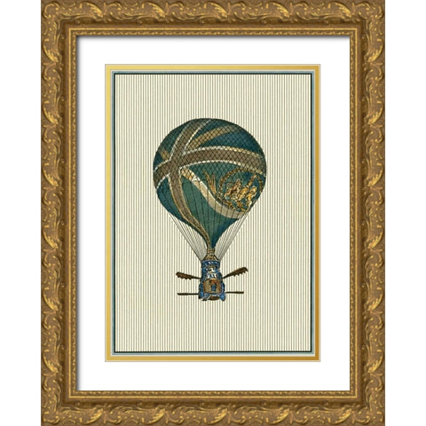 Vintage Ballooning IV Gold Ornate Wood Framed Art Print with Double Matting by Vision Studio