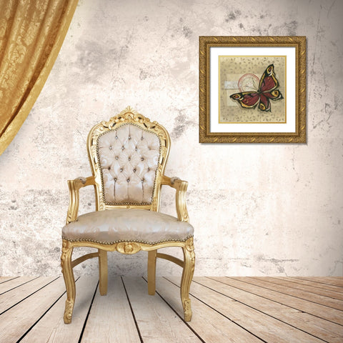 Le Papillon I Gold Ornate Wood Framed Art Print with Double Matting by Cuozzo, Marianne D.
