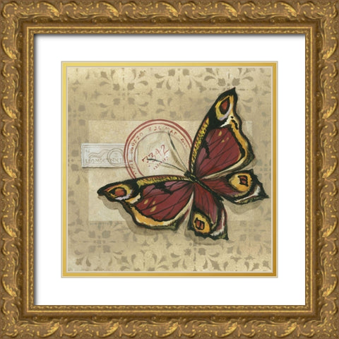 Le Papillon I Gold Ornate Wood Framed Art Print with Double Matting by Cuozzo, Marianne D.