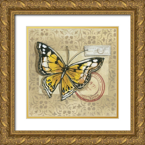 Le Papillon IV Gold Ornate Wood Framed Art Print with Double Matting by Cuozzo, Marianne D.