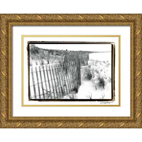 Beach Scape I Gold Ornate Wood Framed Art Print with Double Matting by DeNardo, Laura