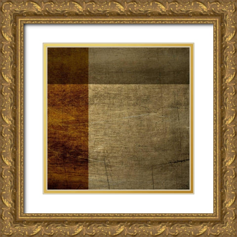 Modern Patina II Gold Ornate Wood Framed Art Print with Double Matting by Vision Studio