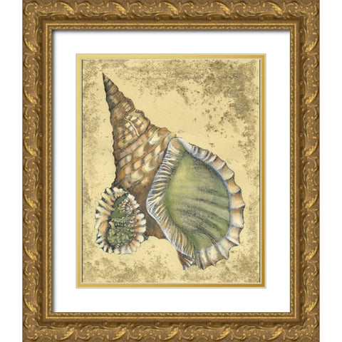 Sand and Shells I Gold Ornate Wood Framed Art Print with Double Matting by Vision Studio