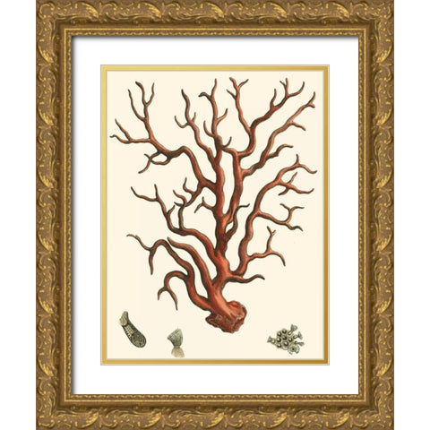Red Coral I Gold Ornate Wood Framed Art Print with Double Matting by Vision Studio