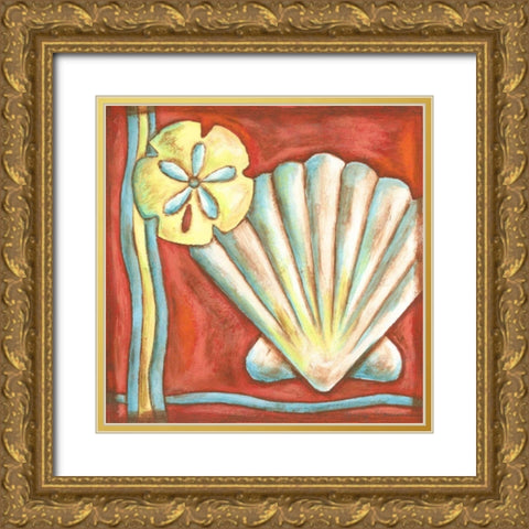 Pop Shells I Gold Ornate Wood Framed Art Print with Double Matting by Slocum, Nancy