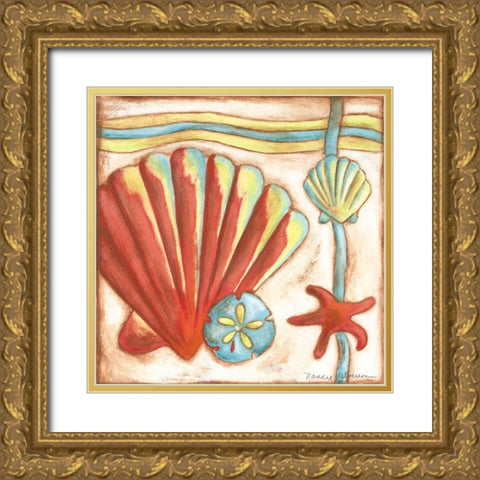 Pop Shells II Gold Ornate Wood Framed Art Print with Double Matting by Slocum, Nancy