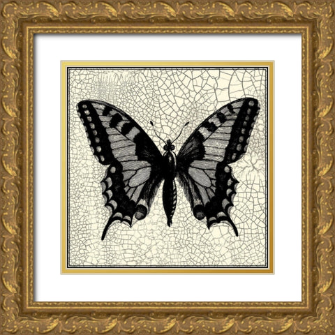 Classical Butterfly I Gold Ornate Wood Framed Art Print with Double Matting by Vision Studio