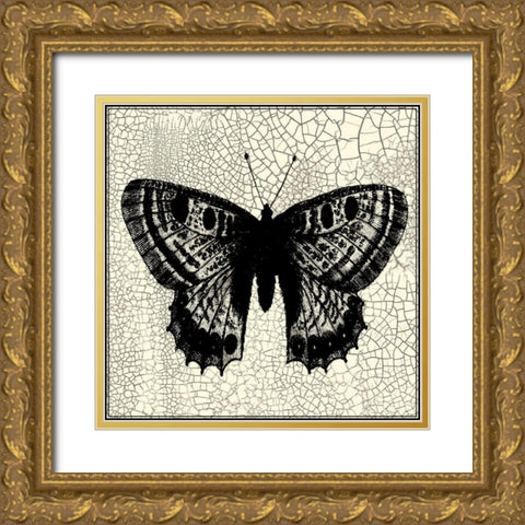 Classical Butterfly II Gold Ornate Wood Framed Art Print with Double Matting by Vision Studio