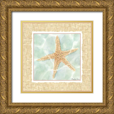 Ocean Starfish  Gold Ornate Wood Framed Art Print with Double Matting by Zarris, Chariklia