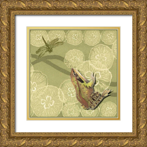 Frog Fable I Gold Ornate Wood Framed Art Print with Double Matting by Vision Studio