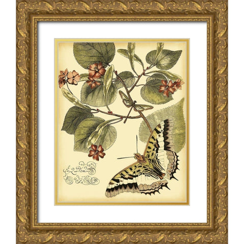 Mini Whimsical Butterflies I Gold Ornate Wood Framed Art Print with Double Matting by Vision Studio