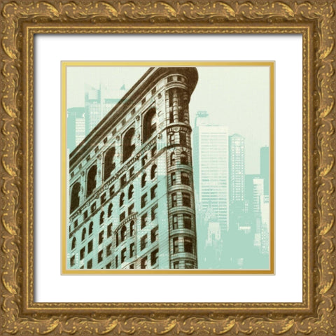 Architectural Overlay II Gold Ornate Wood Framed Art Print with Double Matting by Harper, Ethan