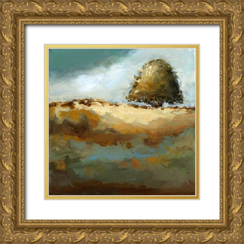 Puppy Love Gold Ornate Wood Framed Art Print with Double Matting by Long, Christina