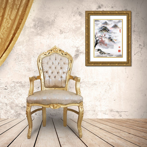 Searching Gold Ornate Wood Framed Art Print with Double Matting by Rae, Nan